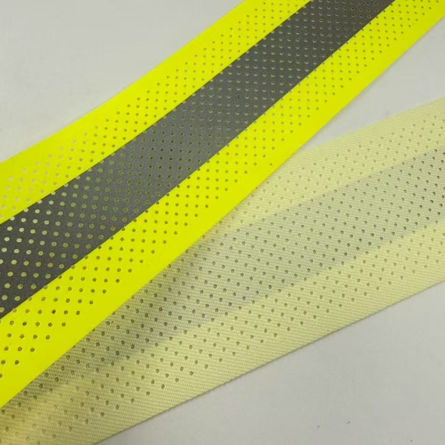 5CM aramid high visibility flame-retardant reflective strip - perforated fluorescent yellow