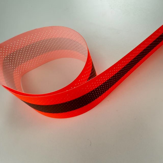 5CM Aramid High Visibility Flame-retardant Reflective Strip - Perforated Fluorescent Red