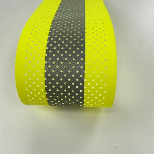 5CM aramid high visibility flame-retardant reflective strip - perforated fluorescent yellow