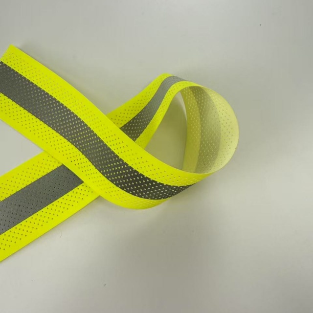 5CM aramid high visibility flame-retardant reflective strip - perforated fluorescent yellow
