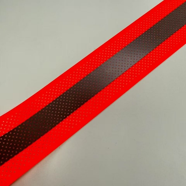 5CM Aramid High Visibility Flame-retardant Reflective Strip - Perforated Fluorescent Red