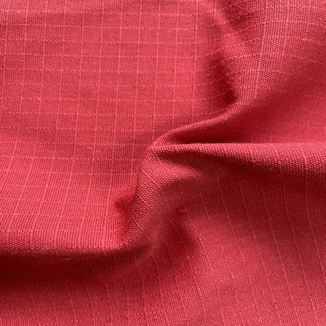 Tela ignífuga a cuadros de metaaramida roja de 210 g/m² 