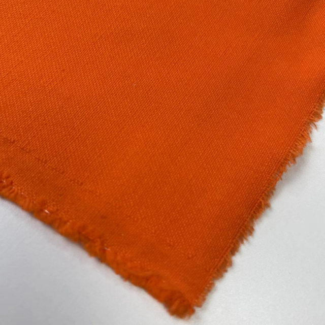 Tela ignífuga elástica satinada de algodón naranja de 350gsm