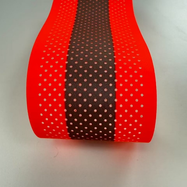 5CM Aramid High Visibility Flame-retardant Reflective Strip - Perforated Fluorescent Red